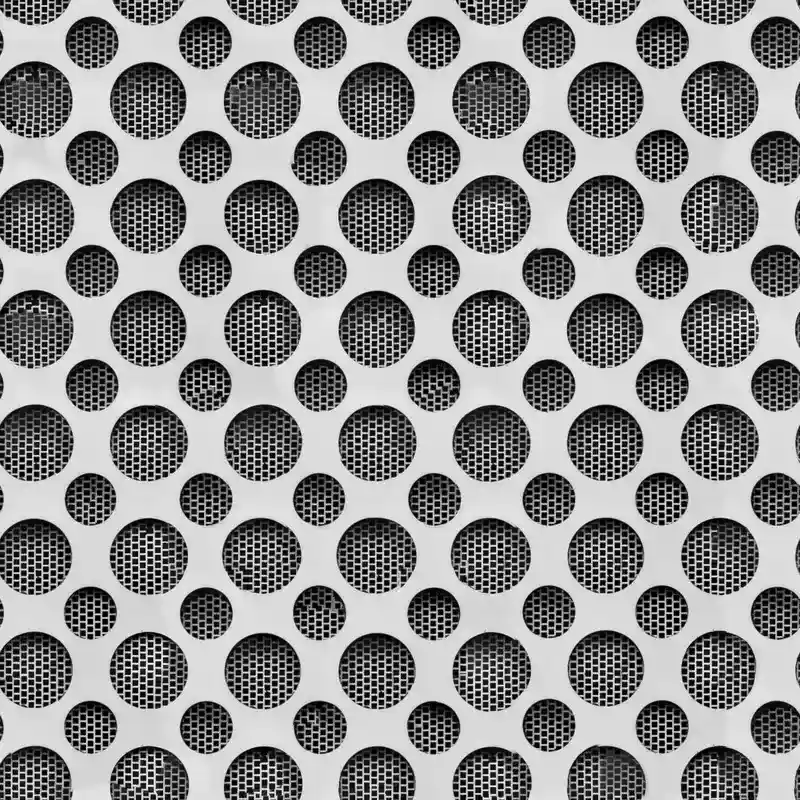 4k Seamless Silver Perforated Stainless Steel Texture for Architectural 3D Models