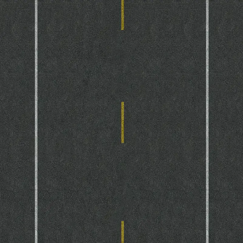 4k Seamless Two-Way Double Lane Road Texture for Realistic Urban Design