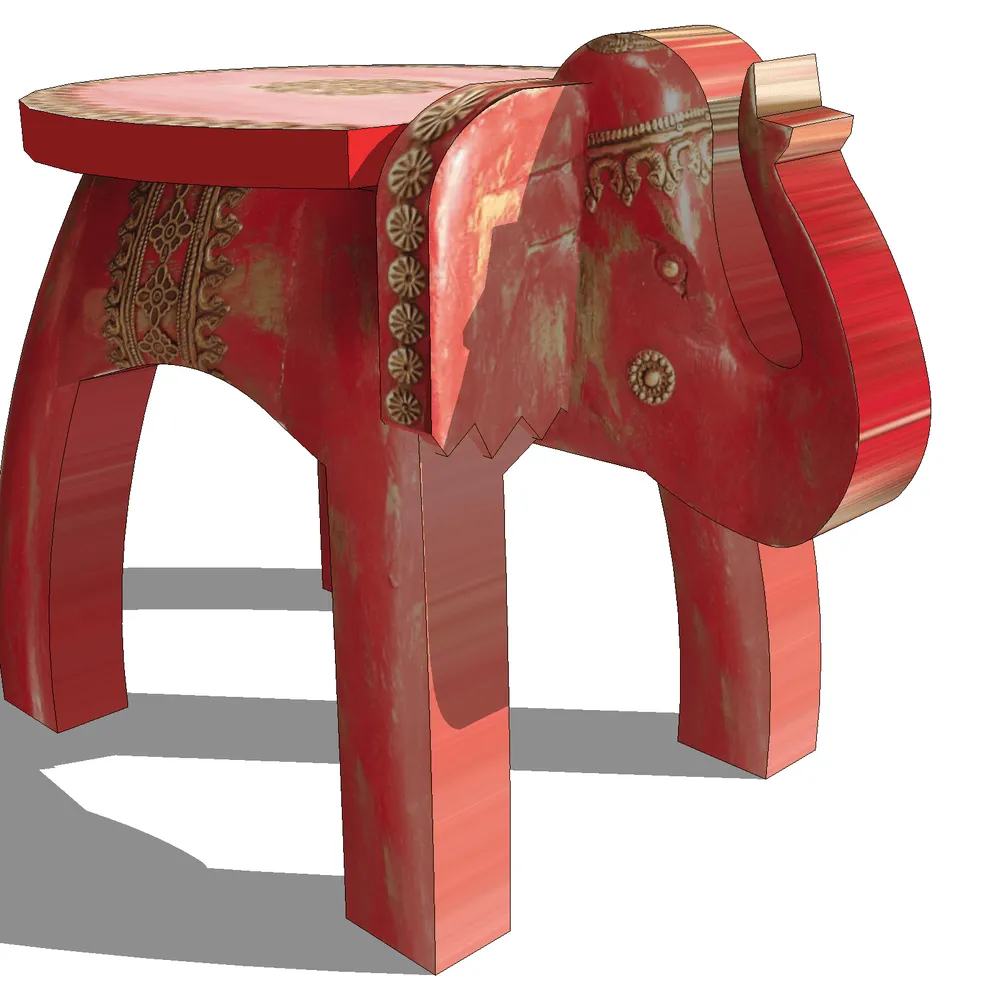 Exquisitely carved Chinese wooden stool with red lacquer finish displaying intricate gold floral motifs on armrests and seat, showcasing traditional craftsmanship for architectural visualization