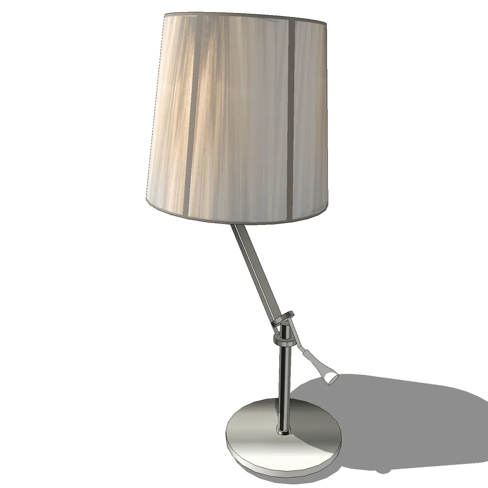 Sleek modern table lamp with adjustable arm, metallic base, and textured shade, optimized for SketchUp interior design projects