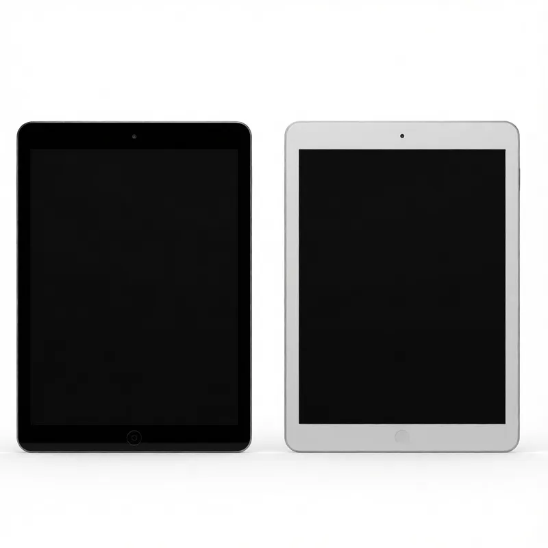 Реалистичная 3D-модель iPad в чёрном и серебристом цветах, отрендеренная в D5render для проектов архитектурной и интерьерной визуализации.