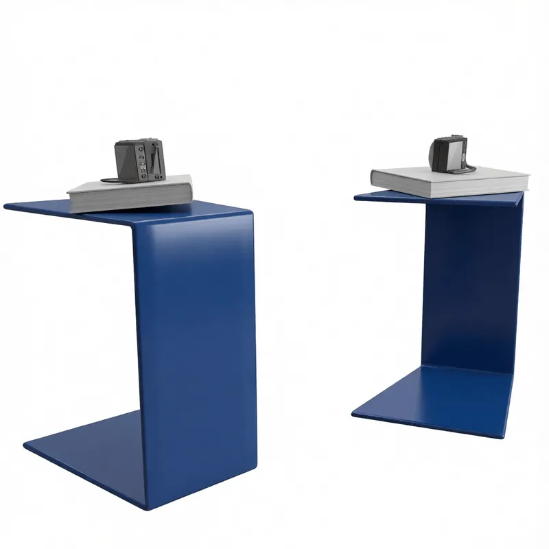 Modèle 3D de table d'appoint bleue moderne minimaliste au design géométrique épuré pour la visualisation intérieure SketchUp