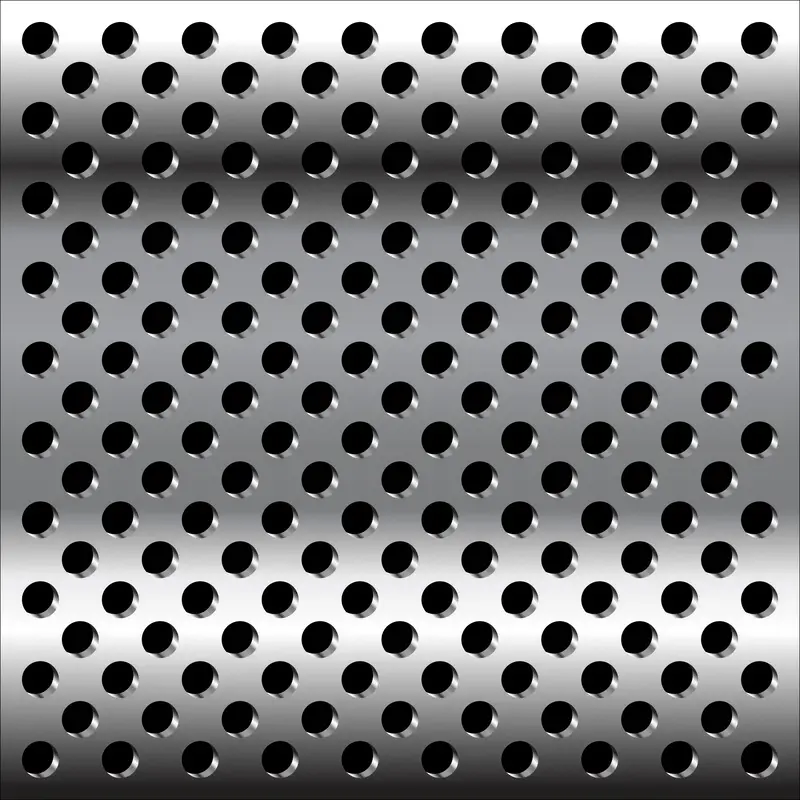 Circular Perforated Stainless Steel Texture 4k for Architectural 3D Models