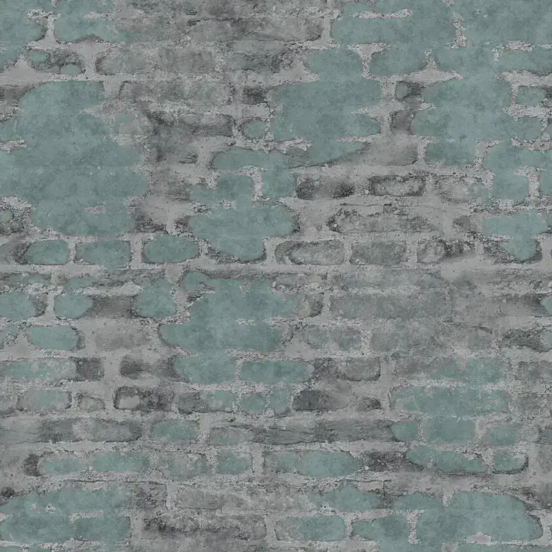 Distressed Teal Brick Wall Texture 4k for 3D Visualization in Architectural Design