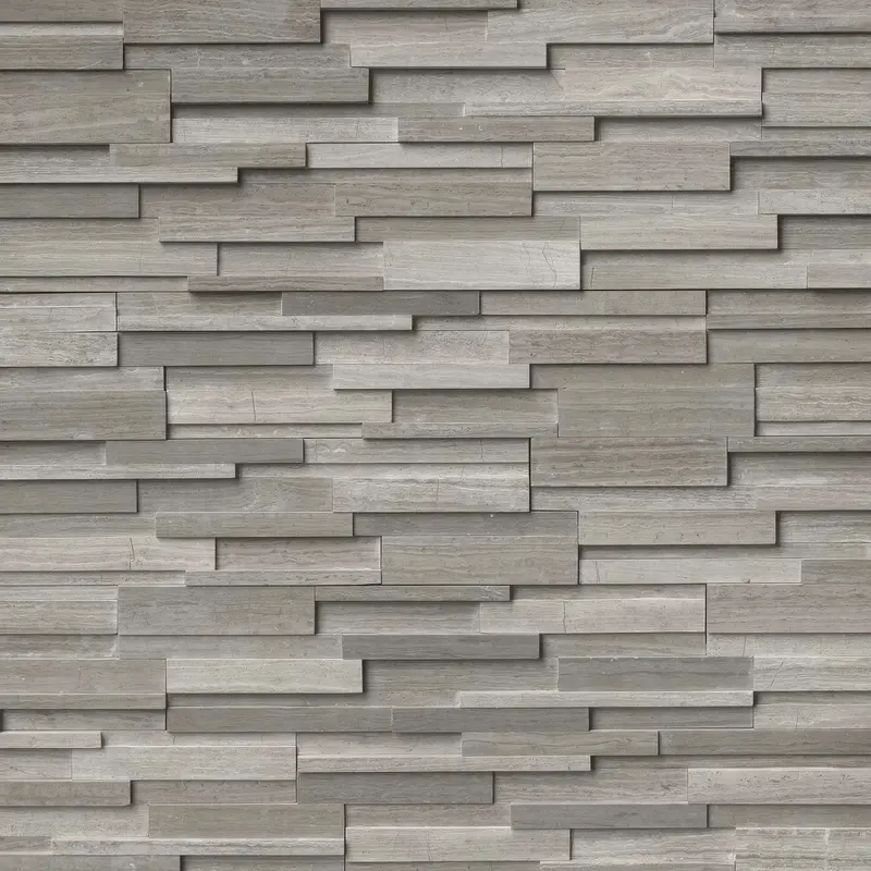 Gray Stone Stacked Wall 4k Texture for 3D Architectural Design and Visualization