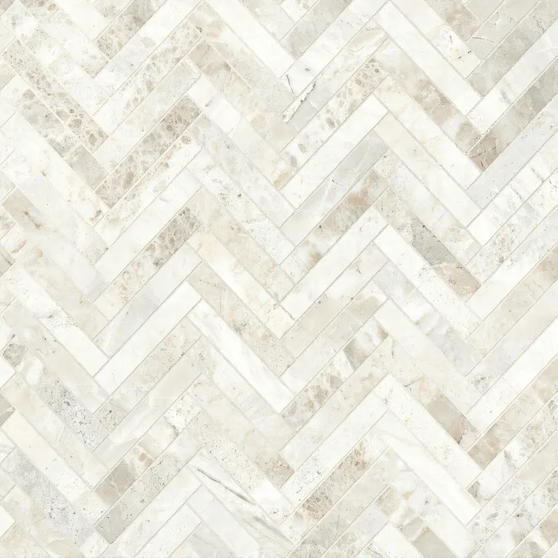 Hellbeige Marmorfischgrät-Textur 4k für Innenarchitektur und 3D-Rendering