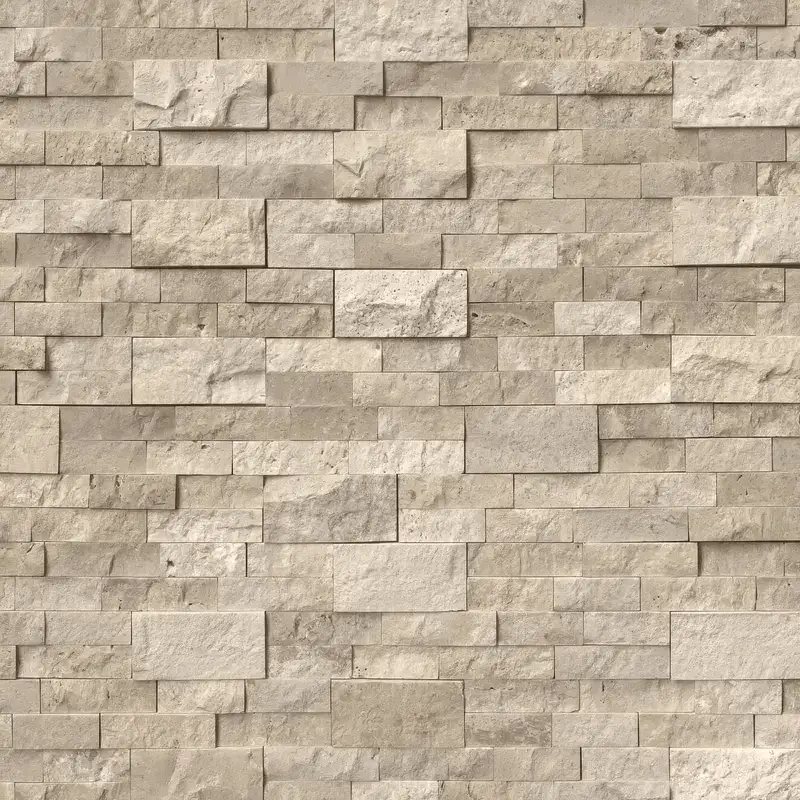 Light Beige Stacked Stone Texture 4k for Realistic 3D Architectural Rendering