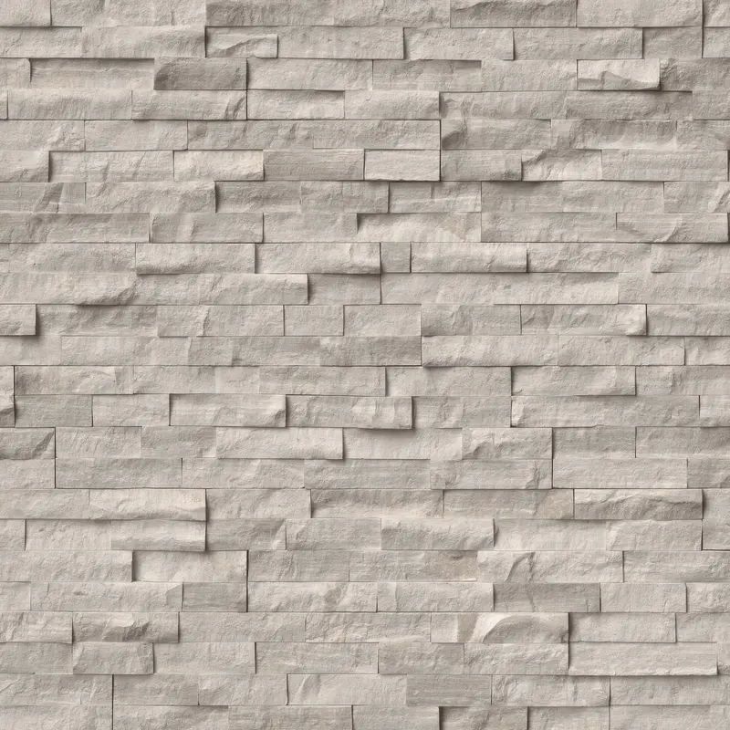 Light Beige Stacked Stone Wall Free Texture 4k for Realistic 3D Renderings