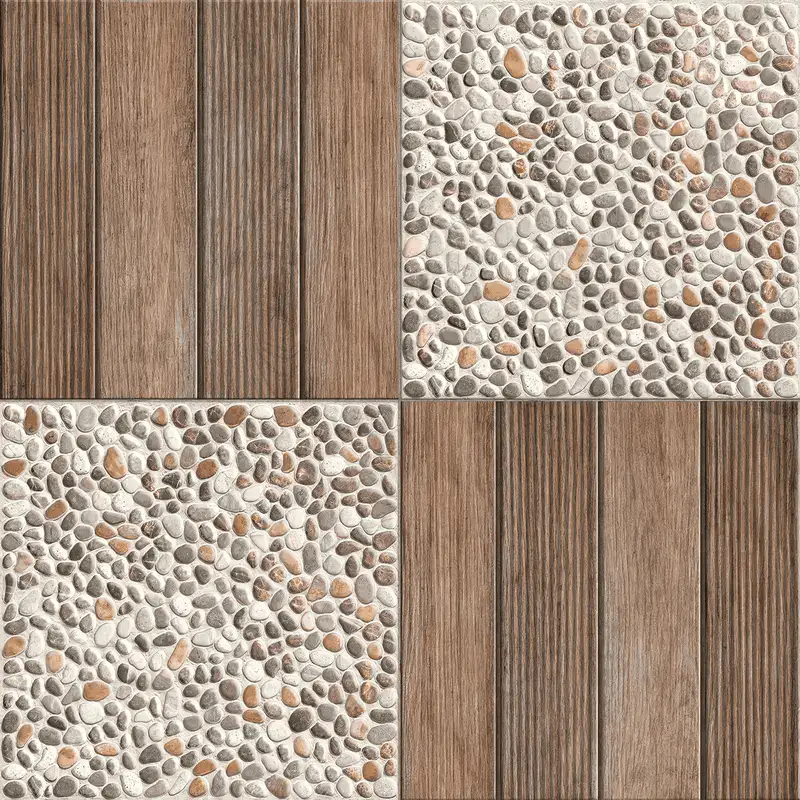 Mixed Wood and Pebble Stone 4k Texture for Realistic 3D Rendering