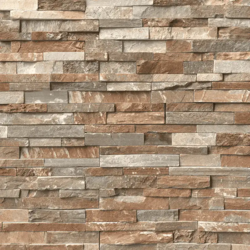 Multi-Toned Stacked Stone Wall 4k Texture for Architectural 3D Visualization