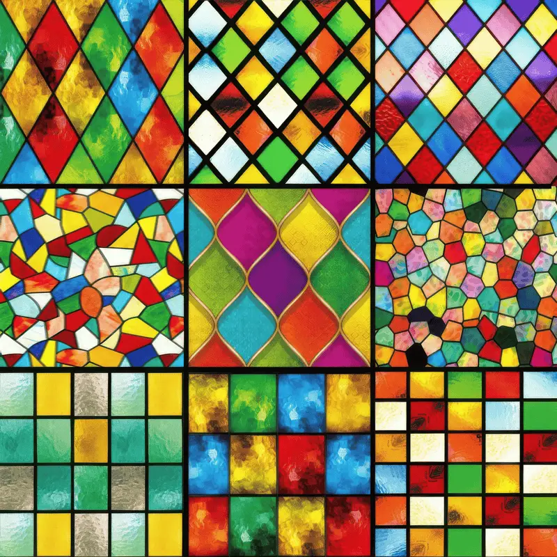 4k Stained Glass Patterns Textures for Architectural Visualization and 3D Rendering