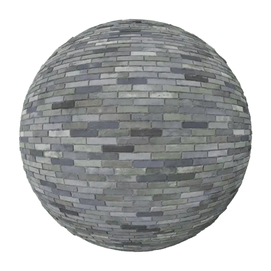 Curved material sample of Gray Finely Textured Brick Wall PBR Texture