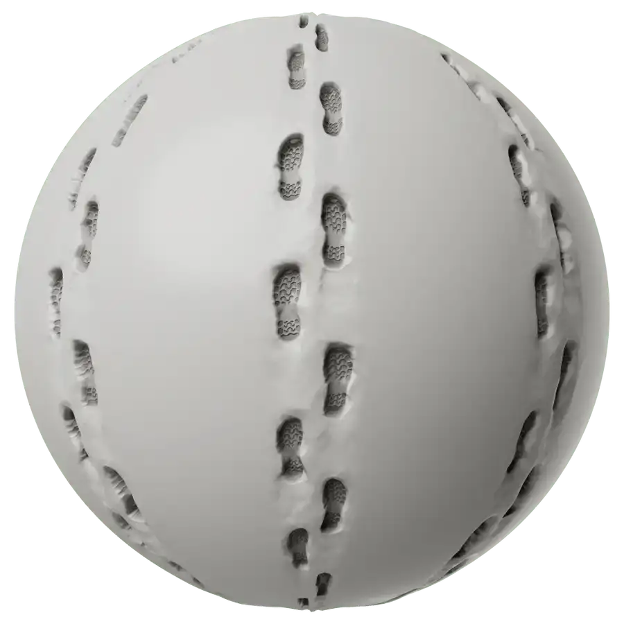 Curved material sample of Footstep Overlay Material for Snow Scenes