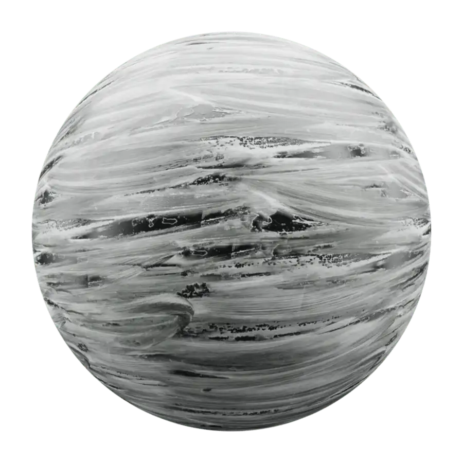 Material sphere showing Gray Textured Smear Overlay PBR Texture