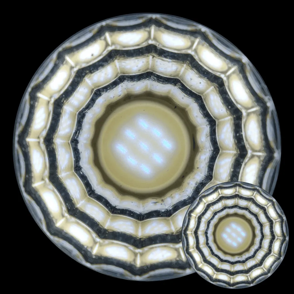 A ring pattern lights hdri showing a luminous studio light element with balanced natural light for environment lighting and 3D rendering.