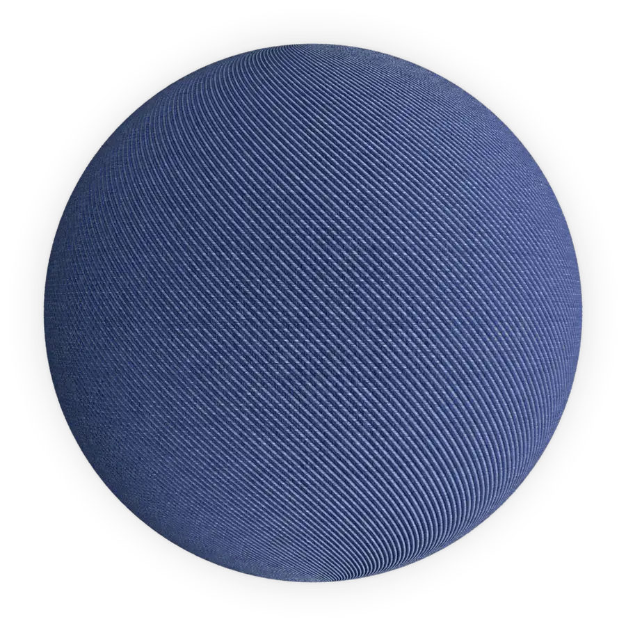 White and Blue Woven Fabric PBR Texture on a studio-lit material sphere