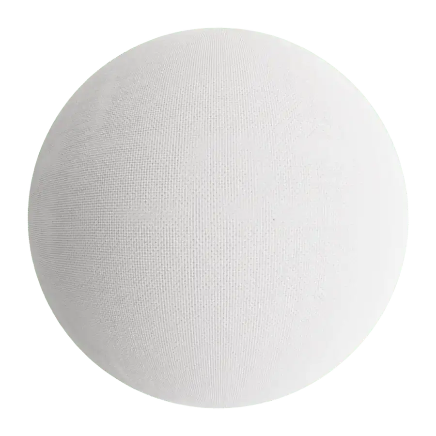 Rendered sphere displaying White Textured Woven Fabric PBR Texture