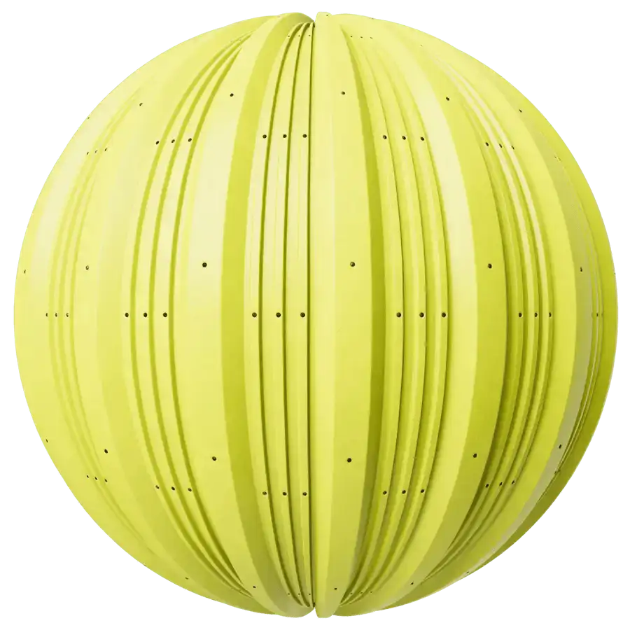 Yellow Corrugated Steel for Architectural Visualization on a studio-lit material sphere