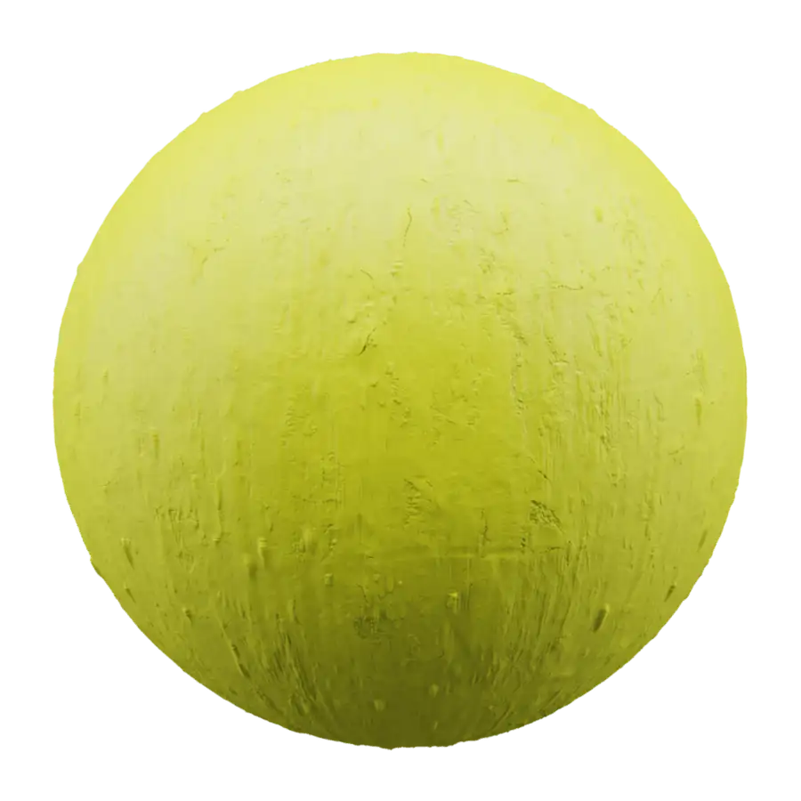 Rendered sphere displaying Yellow Painted Surface for Residential Visualization