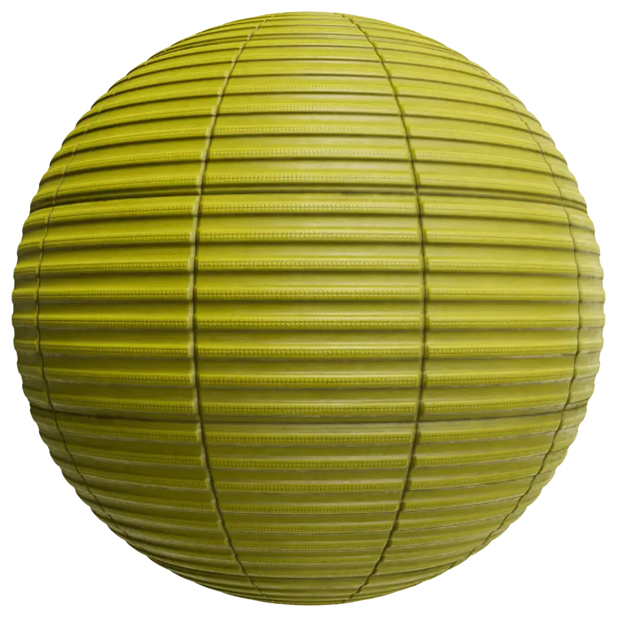 Yellow Tactile Paving Surface PBR Texture for Station Platforms on a studio-lit material sphere
