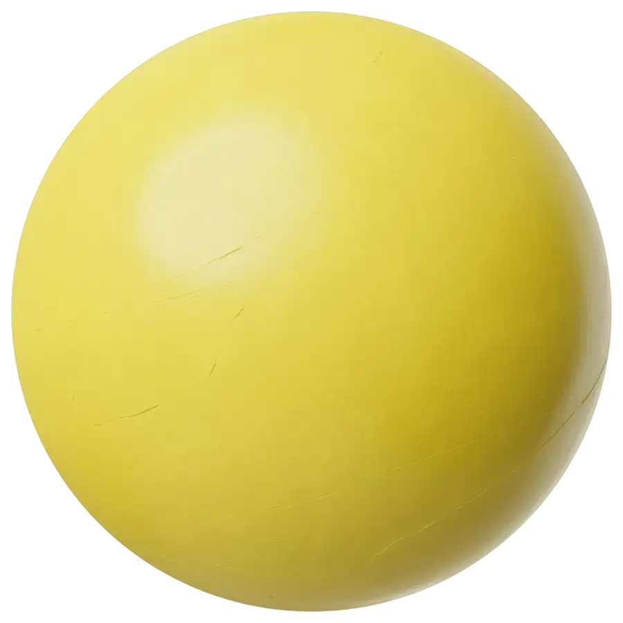 Material sphere showing Yellow Textured Plastic Surface PBR Texture